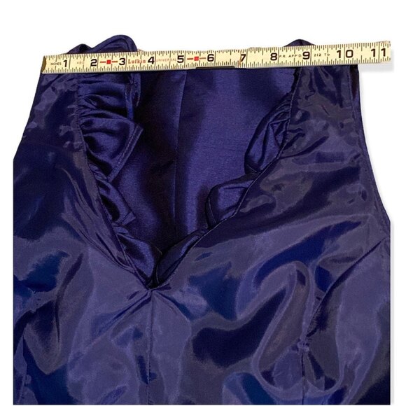 Evan Picone Royal Blue Ruffle Neck Bow Accent Sheath Dress Size 8 - Picture 6 of 12